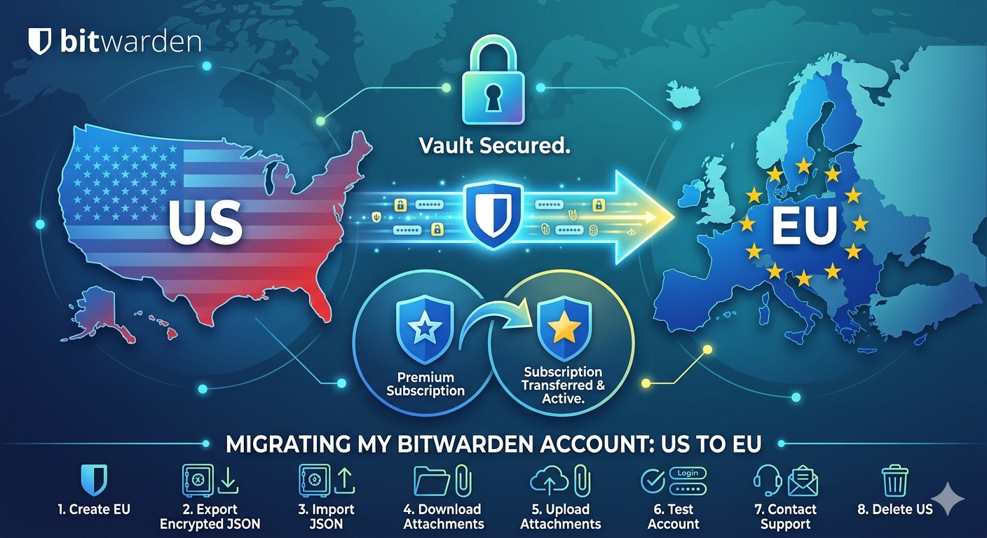 Migrate Bitwarden from the US to the EU